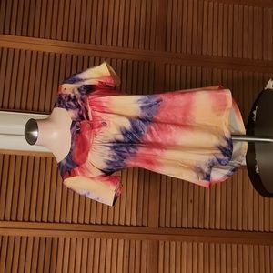COPY - Orange and purple tye dye short sleeve top